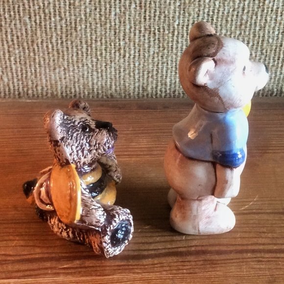 Honey Bear Bumble Bee Figurines, Handcrafted, Artist Signed - Picture 3 of 6